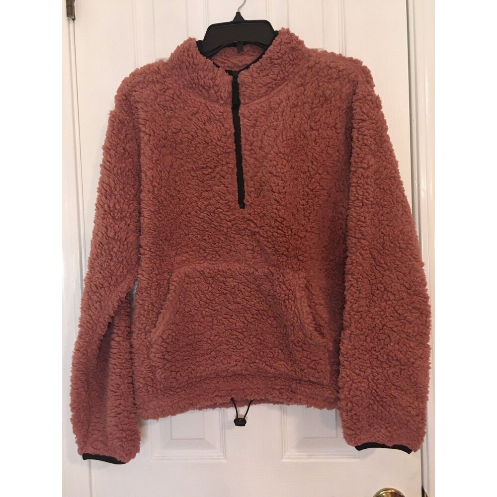Jackson Hole outerwear pink 1/4 zip sherpa sweatshirt Women's M